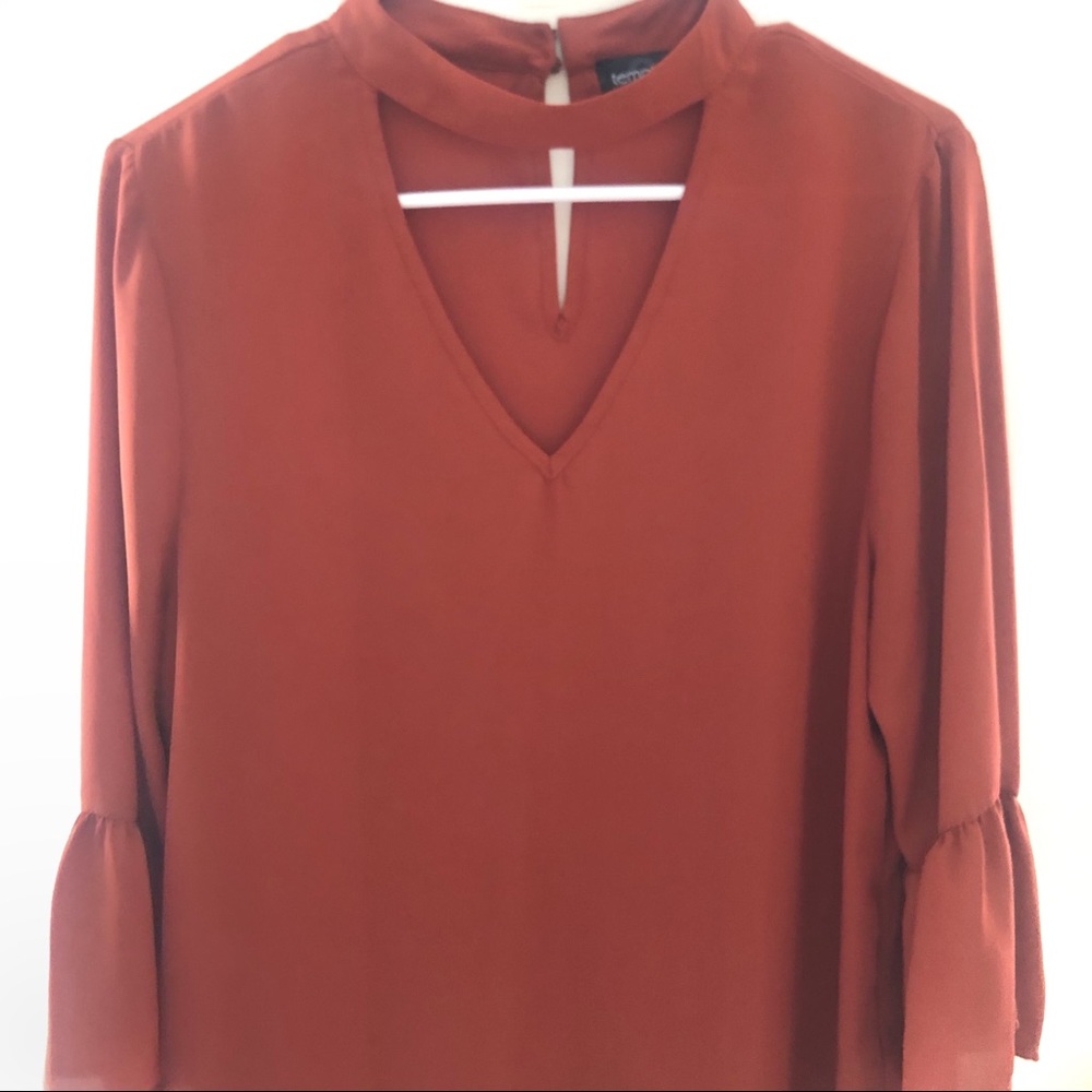 Tempted Women Blouse Burn Orange Size L